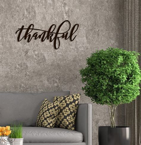 Thankful Metal Word Wall Art Home Decor Word Wall Hanging Etsy