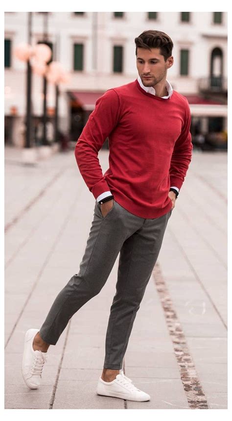 Mens Red Sweater Outfit Colby Donnell