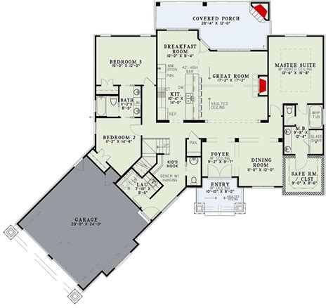 3 Bed Rugged Home Plan With Split Bedroom Layout 60711nd