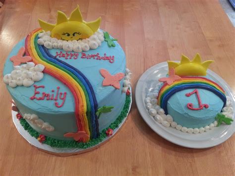 Rainbow 1st Birthday Cake