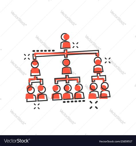 Cartoon People Corporate Organization Chart Icon Vector Image