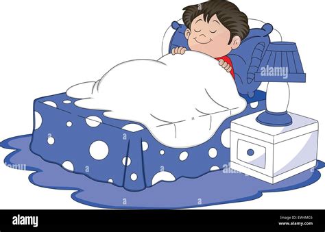 Vector Illustration Of A Boy Sleeping In Bed Stock Vector Image And Art