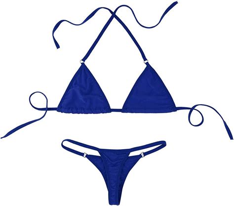 IEFiEL Damen Bikini Set Neckholder Bikini Oberteil BH Bra Micro String