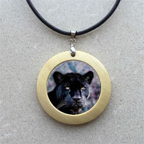 Black Panther Necklace Cat Pendant Animal Nature Picture Gothic Glasses