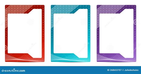 Identification Card Picture Frame Border Template Stock Vector