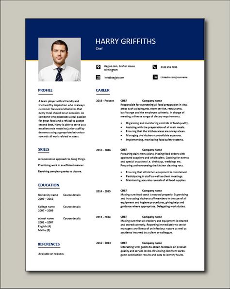 Free Chef Resume Template 1