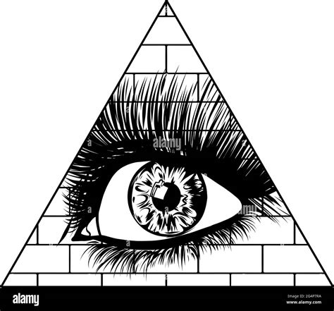 Eye Of Providence All Seeing Eye In The Triangle On Top Of The Pyramid Masonic Symbol Stock