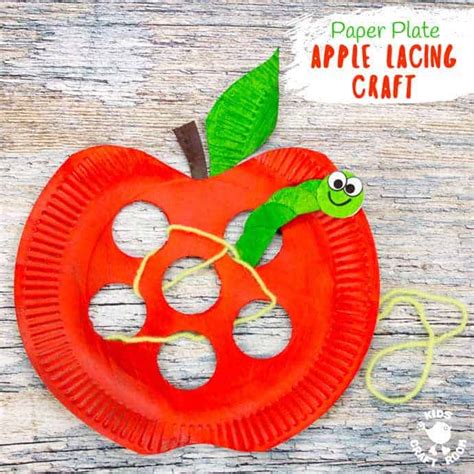 Paper Plate Apple Lacing Craft Kids Craft Room