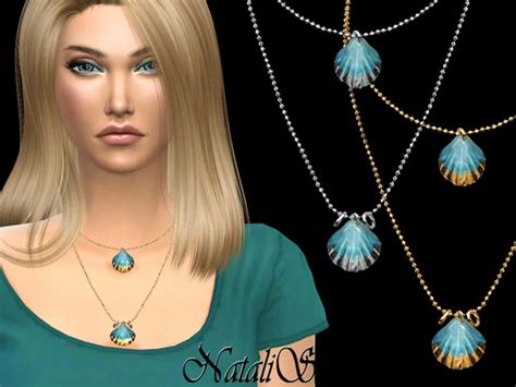 Seashell Double Necklace Found In Tsr Category Sims 4 Female