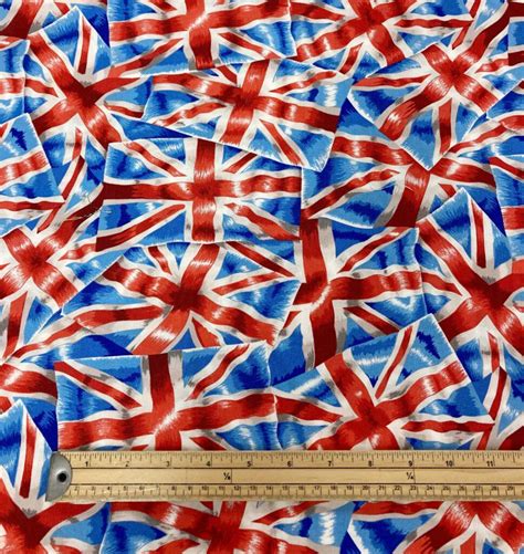 Jubilee Union Jack Flag Allover Fabric The Cheap Shop Tiptree