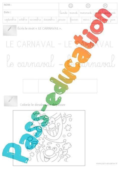 Ecriture Carnaval Maternelle Grande Section Gs Cycle My Xxx Hot Girl