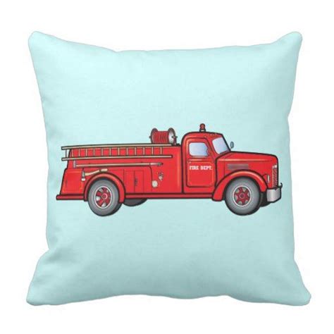 Classic Fire Engine Throw Pillow Fire Engine Firefighter Threw