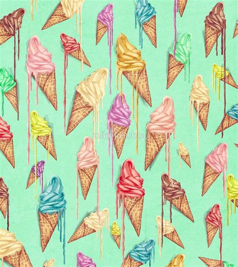 Melted Ice Creams By Mikekoubou Tapestry Ice Cream Art Ice Cream Walls