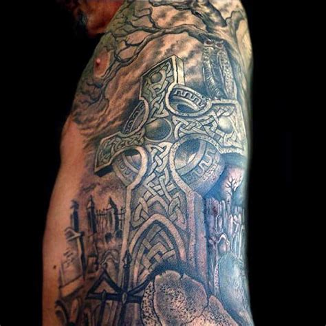 If your design is long, you can make it on the arm, legs, thighs, and ribs. 100 Celtic Cross Tattoos For Men - Ancient Symbol Design Ideas