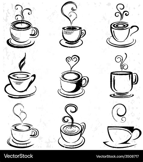 Abstract Hand Drawn Coffee Cup Royalty Free Vector Image