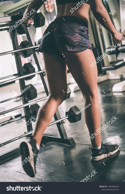 Bodybuilder Woman Tanned Body Doing Exercise Stock Photo Shutterstock