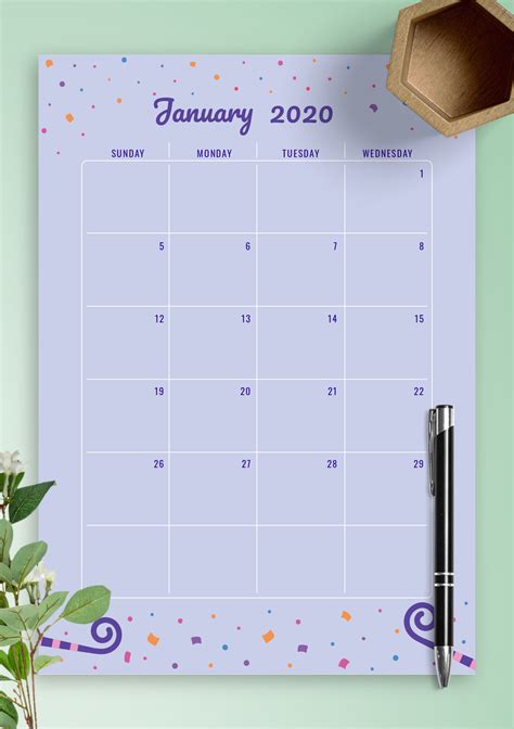 download printable two page monthly birthday calendar pdf