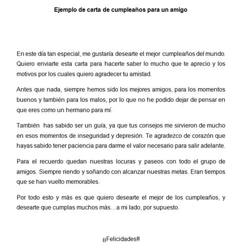 .de cumpleaños from the story carta de cumpleaños a mi mejor amiga by katonoesungato (₊̥୭kato₊̥୭) with 18,971 reads. Ejemplo de carta de cumpleaños para un amigo | Modelo de ...