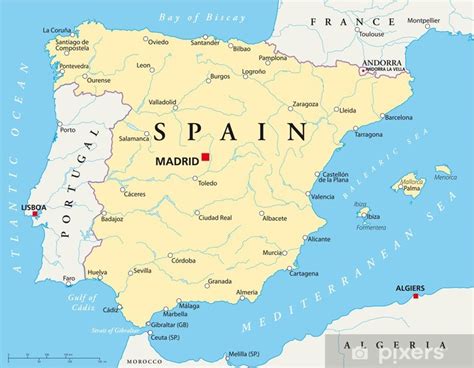 Die regierung führt deshalb strenge maßnahmen ein. Aufkleber Spanien Karte • Pixers® - Wir leben, um zu verändern
