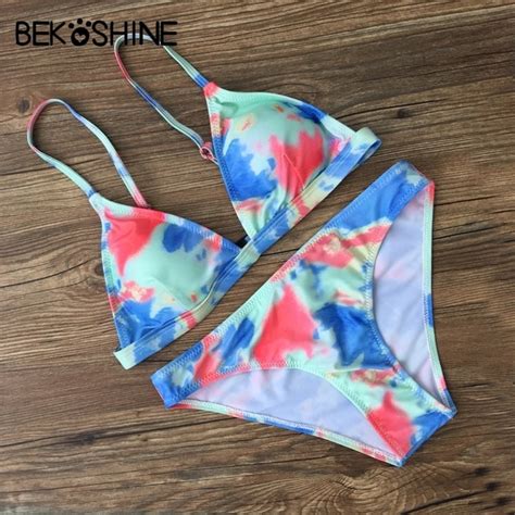 Bekoshine Bikini Set Print Summer Swimwear Bandage Pad Bikini Hot Sex Picture