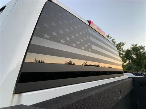 American Flag Rear Window Decal Flat Black Cut To Fit Etsy