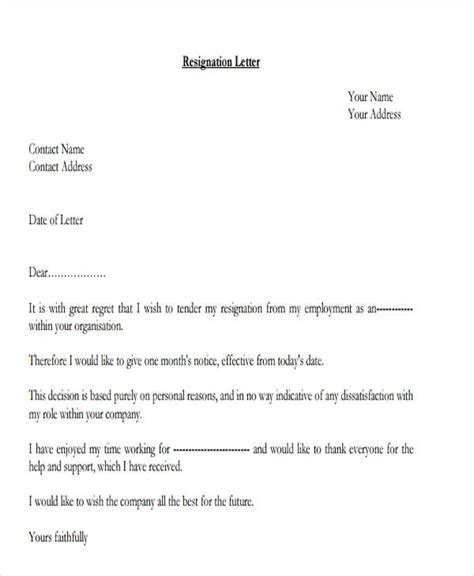 Corporate Resignation Letter Templates 9 Free Word Pdf Format Download
