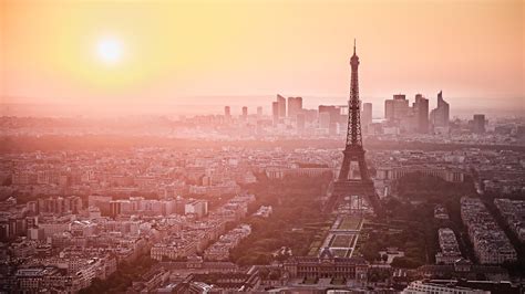 Paris Skyline At Sunset Wallpaper Hd