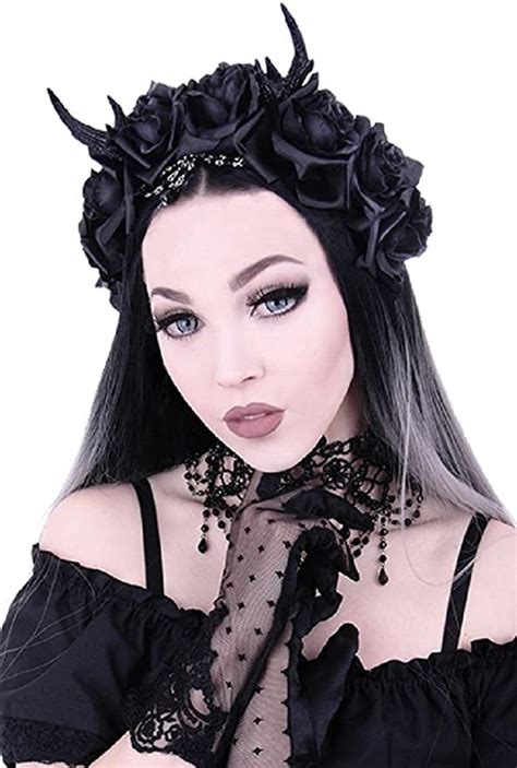 restyle gothic princess hair garland nu goth roses antlers headband black one size amazon