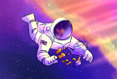 Person Floating Through Space Space Drawings Space Illustration