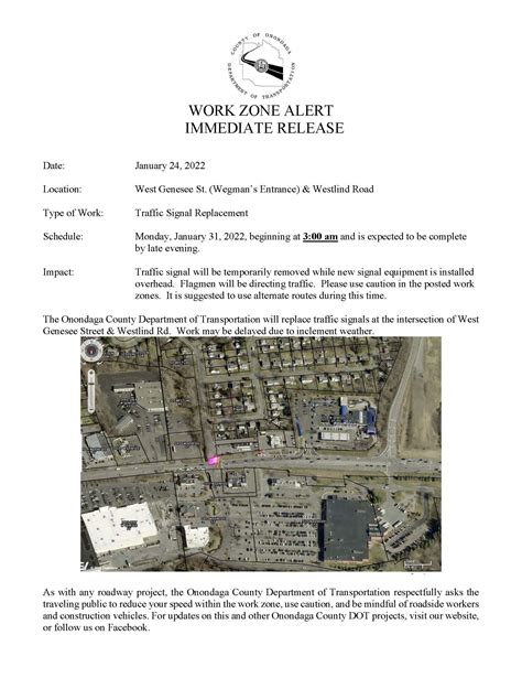 Work Zone Alert Town Of Geddes