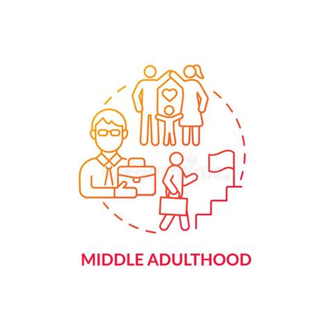 Middle Adulthood Red Concept Icon Stock Vector Illustration Of
