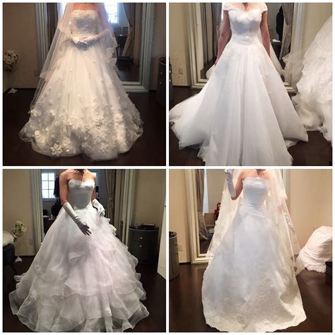 . ウェディングドレス悩んでます 左上はお花がアクセント 右上 ...