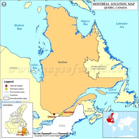 Where Is Montreal Located In Canada Map