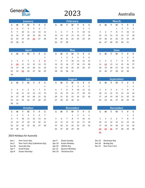 2023 Australia Calendar With Holidays Australia Calendar 2023 Free Riset