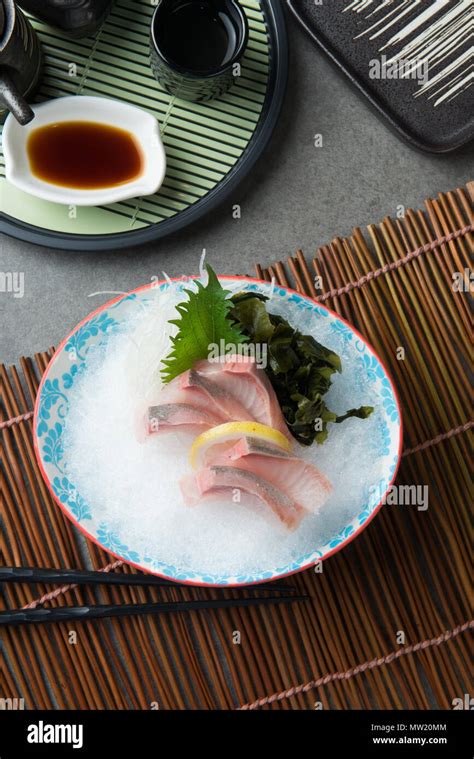 Greater Amberjack Kanpachi Sashimi Sushi Stock Photo Alamy