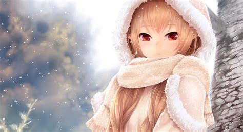 Cute Anime Girl On Snowy Day Animated Wallpaper Animated Live Desktop