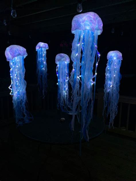 Hanging Jellyfish Lantern Light Up Tiki Bar Decor With Remote Control