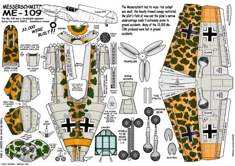 Messerschmitt Bf109 E Paper Airplanes Pinterest Paper Models