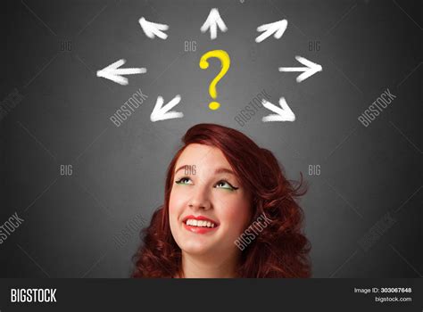 Girl Question Marks Image And Photo Free Trial Bigstock