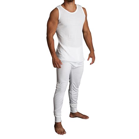 2pcs set men s merino wool thermal singlet top and pants underwear thermals warm ebay