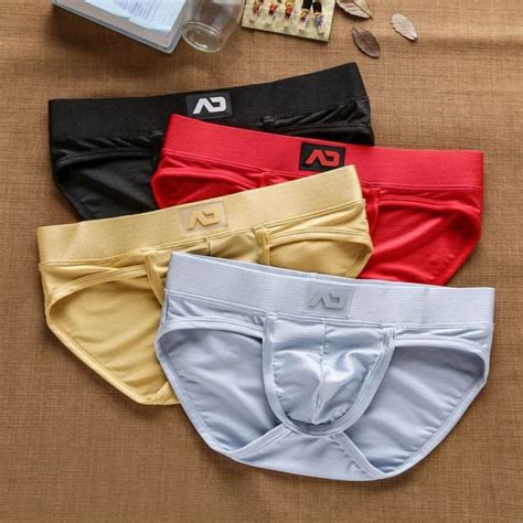 Addicted Men Plain Silk High Cut Briefs Man Underwear Boy Underpants