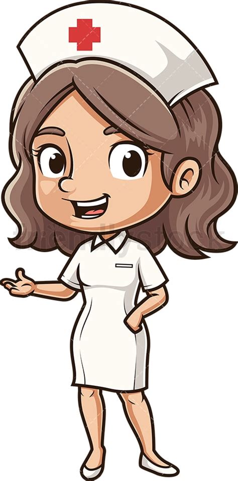 Cute Nurse Presenting Cartoon Clipart Vector Friendlystock