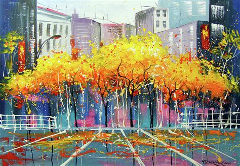 Autumn In Chicago Painting By Olha Darchuk Fine Art America