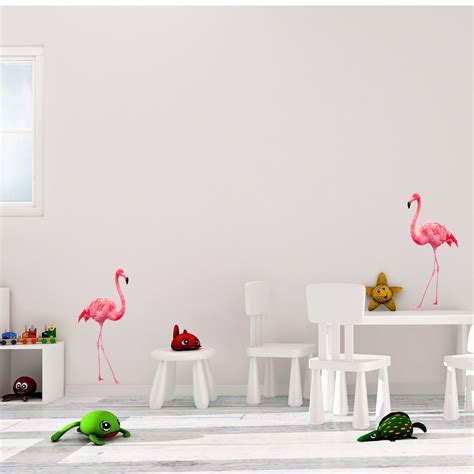 Pink Flamingo Decals Tropical Wall Decals Flamingo Wall Etsy