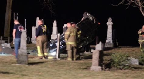 driver loses control crashes into cemetery wfin local news