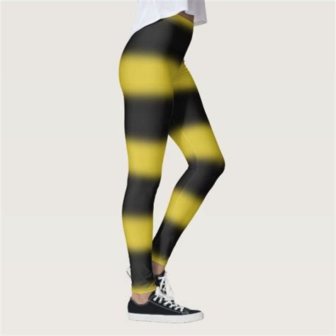 Black And Yellow Bee Like Stripes Pattern Leggings