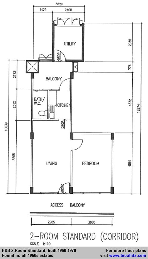 Bto Hdb 2 Room Flat Floor Plan