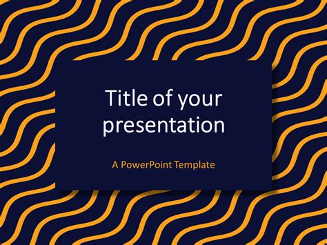 Blue Yellow Wavy Pattern Powerpoint Template