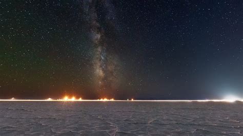 Bonneville Salt Flats At Night Panoramic View 1920 X 1080 Wallpapers