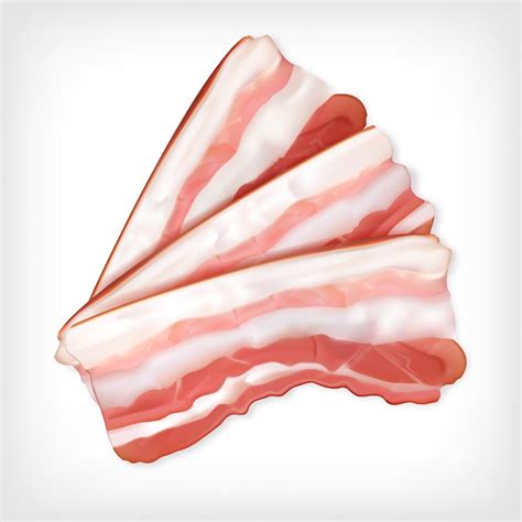 Premium Vector Realistic Bacon Slices 3d Vector Meat Pork Belly